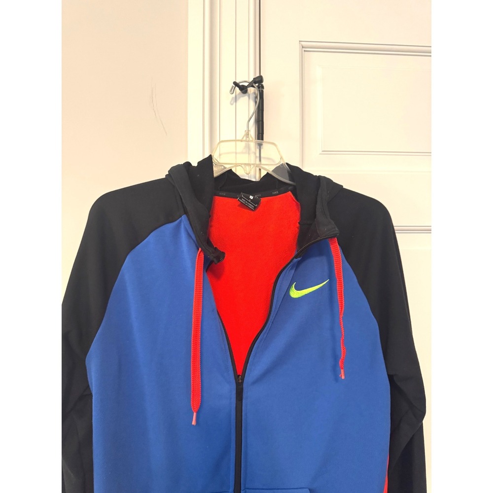 Nike Dri-FIT Colorblock Full Zip Hoodie Jacket Blue Red Black Men's L - Picture 4 of 10
